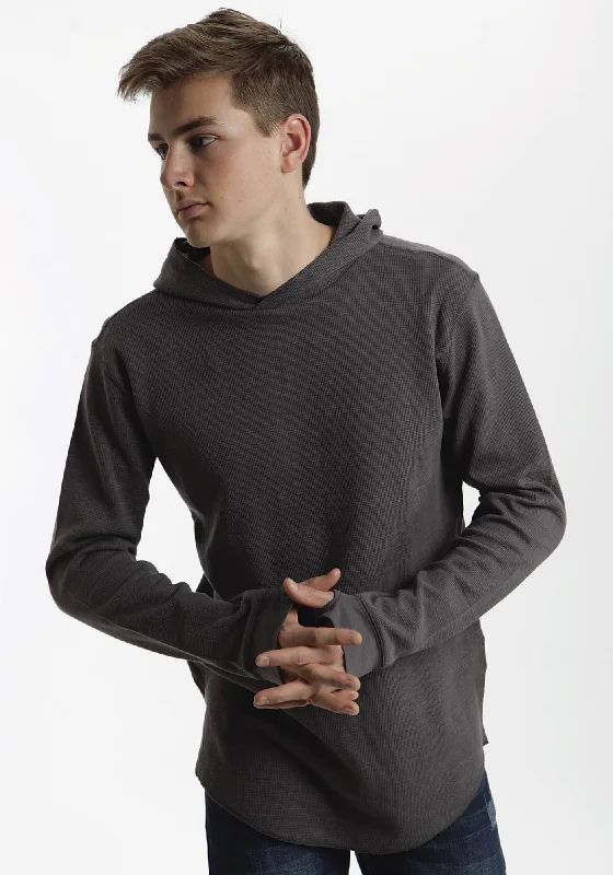 Online Exclusive Ouray Mens Grey 100% Cotton USA Thermal Hoodie