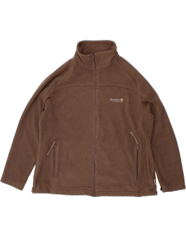 Instant Savings REGATTA Womens Fleece Jacket UK 20 2XL Brown Polyester