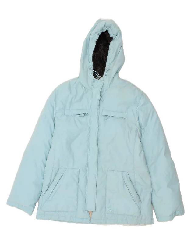 Weekend Shopping Bliss TOMMY HILFIGER Womens Hooded Padded Jacket UK 16 Large Blue Polyester Weekend Shopping Bliss TOMMY HILFIGER Womens Hooded Padded Jacket UK 16 Large Blue Polyester