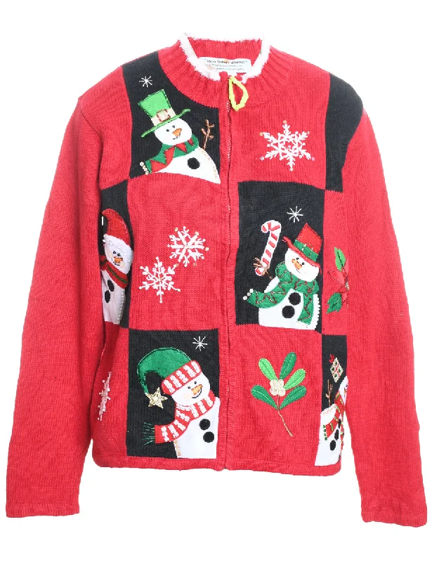 Weekend Specials to Delight Snowman Christmas Cardigan - M