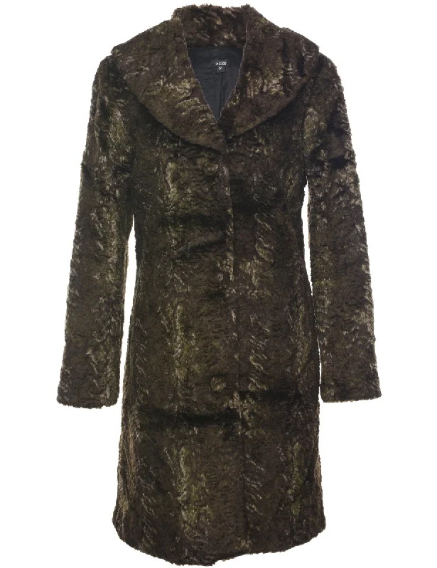 Your Weekend, Your Savings Single Breasted Faux Fur Coat - M