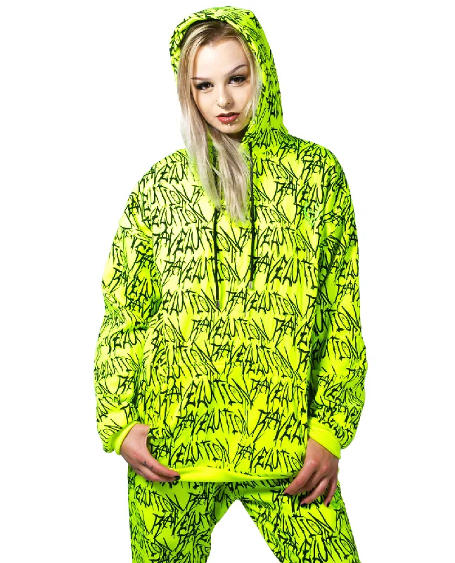 Value Pack RAVELUTION OVERSIZE HOODIE UV REATIVE YELLOW