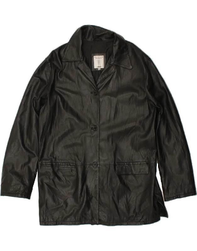 Unmissable Sale FREEHERON Womens Leather Coat IT 48 XL Black Leather