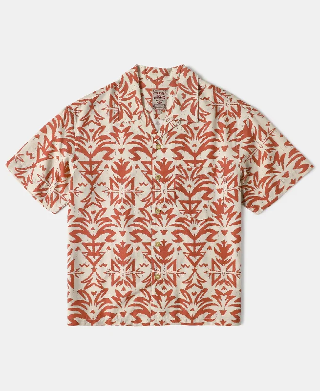 Sale Alert Plants Print Cuban Collar Aloha Shirt