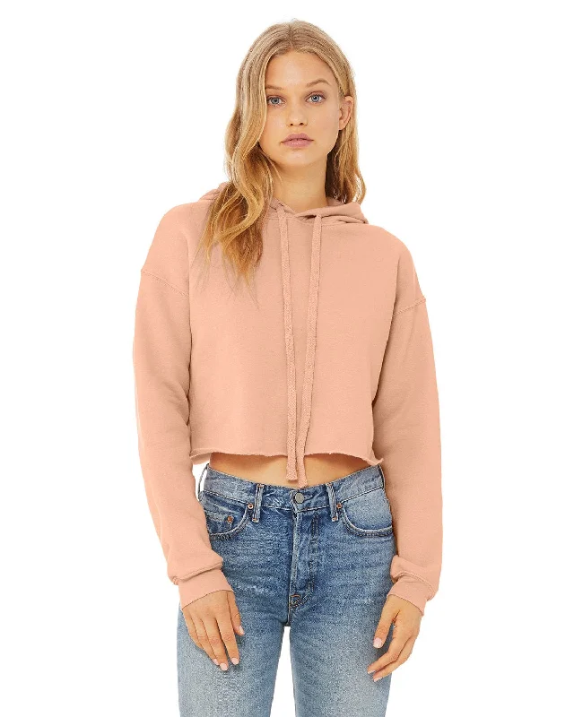 Unbeatable Prices Bella+Canvas Ladies Cropped Fleece Hoodie | Peach