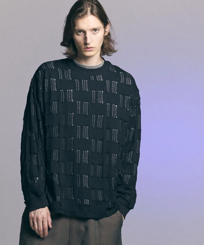 Time-Limited Offer 【SALE】Check Jacquard Prime-Over Crew Neck Knit Pullover