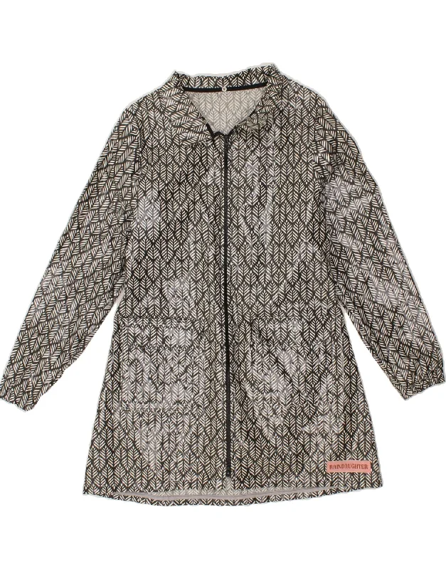 Weekend Specials to Cherish VINTAGE Womens Abstract Pattern Raincoat UK 12 Medium Grey