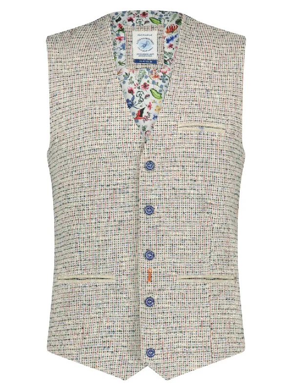 Weekend Price Cuts Galore A Fish Named Fred Check Waistcoat Red/Grey