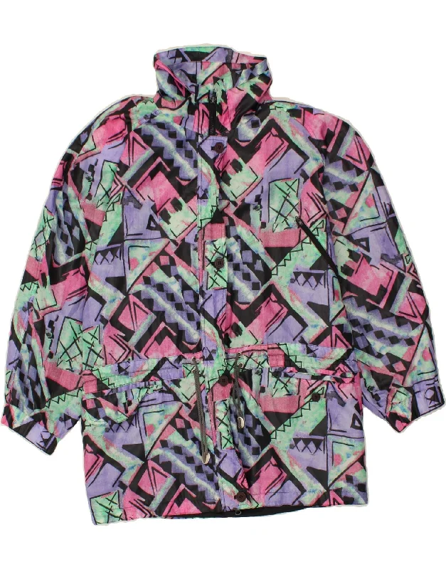 Shop Now VINTAGE Womens Abstract Pattern Windbreaker Coat UK 18 XL Multicoloured