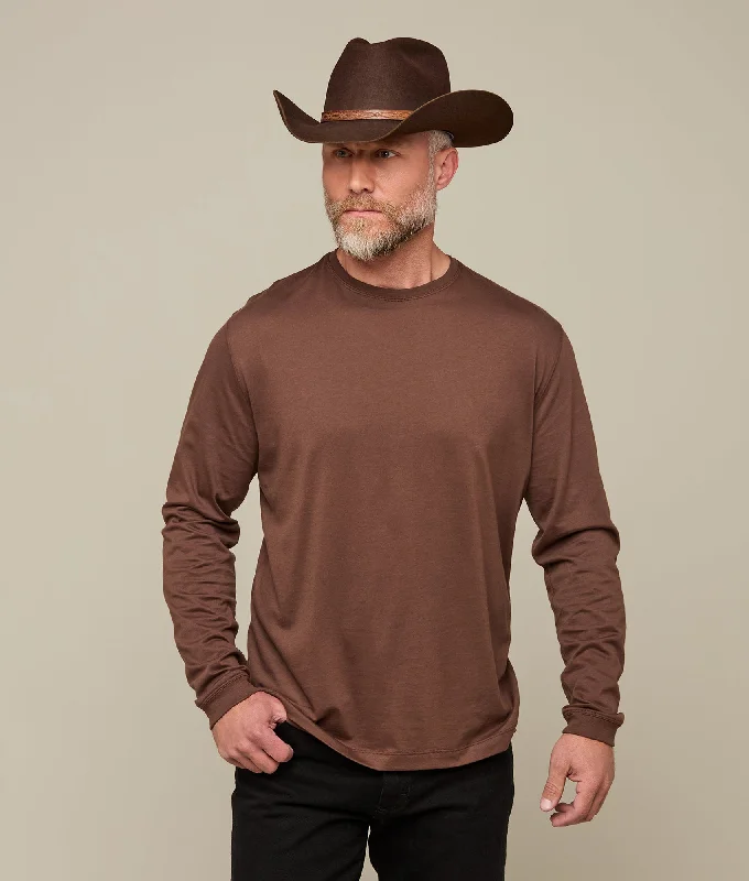 Shop Now Long Sleeve Pima Cotton Tee :: Dark Brown