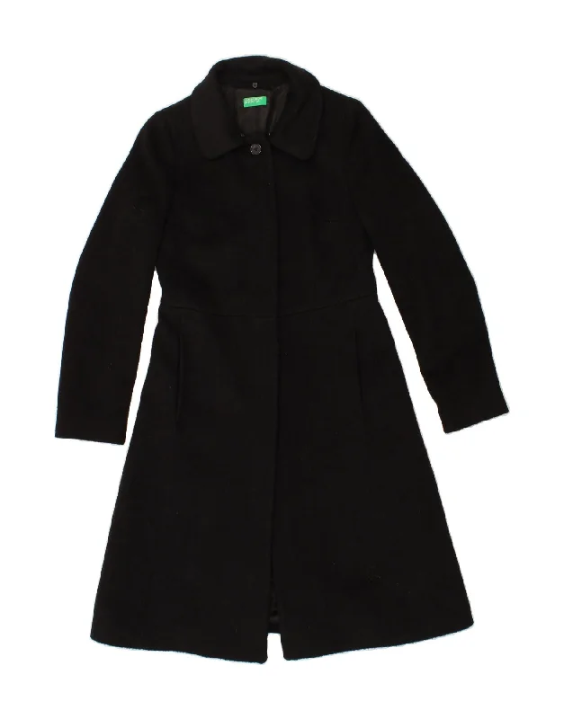 Extra Savings BENETTON Womens Overcoat UK 10 Small Black Wool