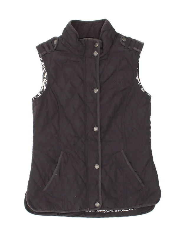 Best Seller CREW CLOTHING Womens Quilted Gilet UK 6 XS Navy Blue Polyester