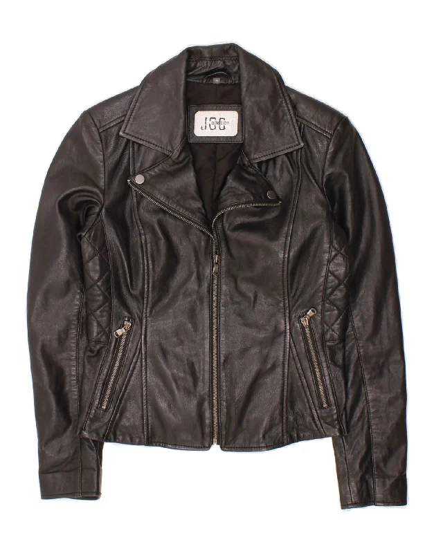Exclusive Deal JCC Womens Leather Jacket IT 34 2XS Black Leather