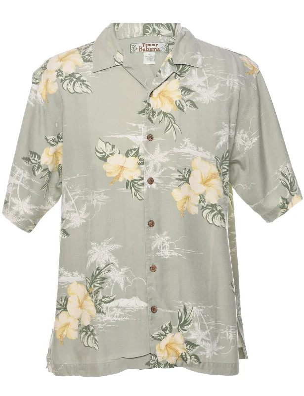 Shop Now Silk Floral Hawaiian Shirt - M