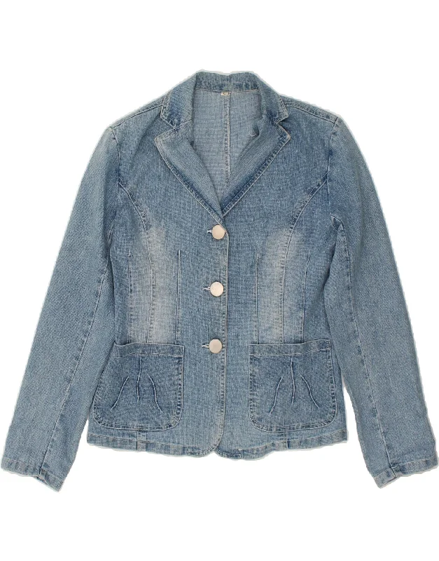 Weekend Discounts to Enjoy VINTAGE Womens Denim Jacket UK 14 Large Blue Cotton