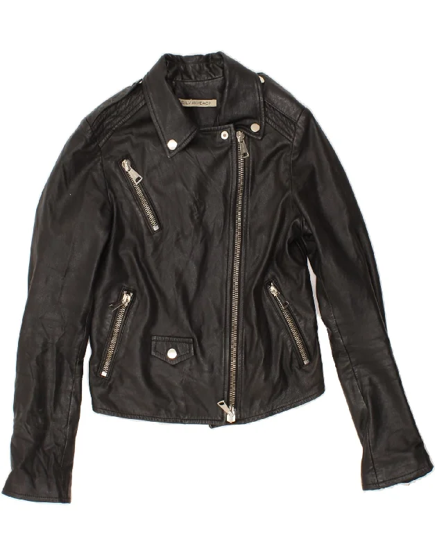 Weekend Discounts to Indulge In SILVIAN HEACH Womens Crop Leather Biker Jacket UK 10 Small Black Leather Weekend Discounts to Indulge In SILVIAN HEACH Womens Crop Leather Biker Jacket UK 10 Small Black Leather