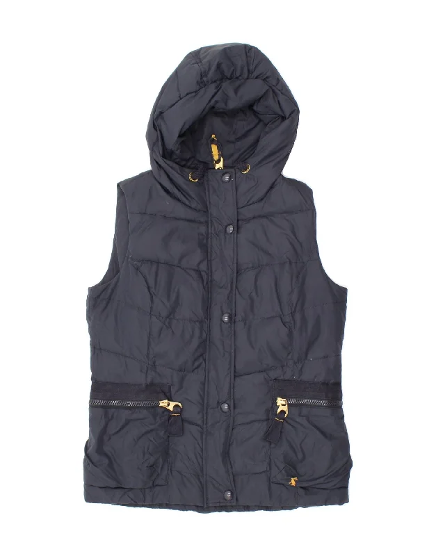 Shop Now TOM JOULE Womens Hooded Padded Gilet UK 12 Medium  Navy Blue Polyester