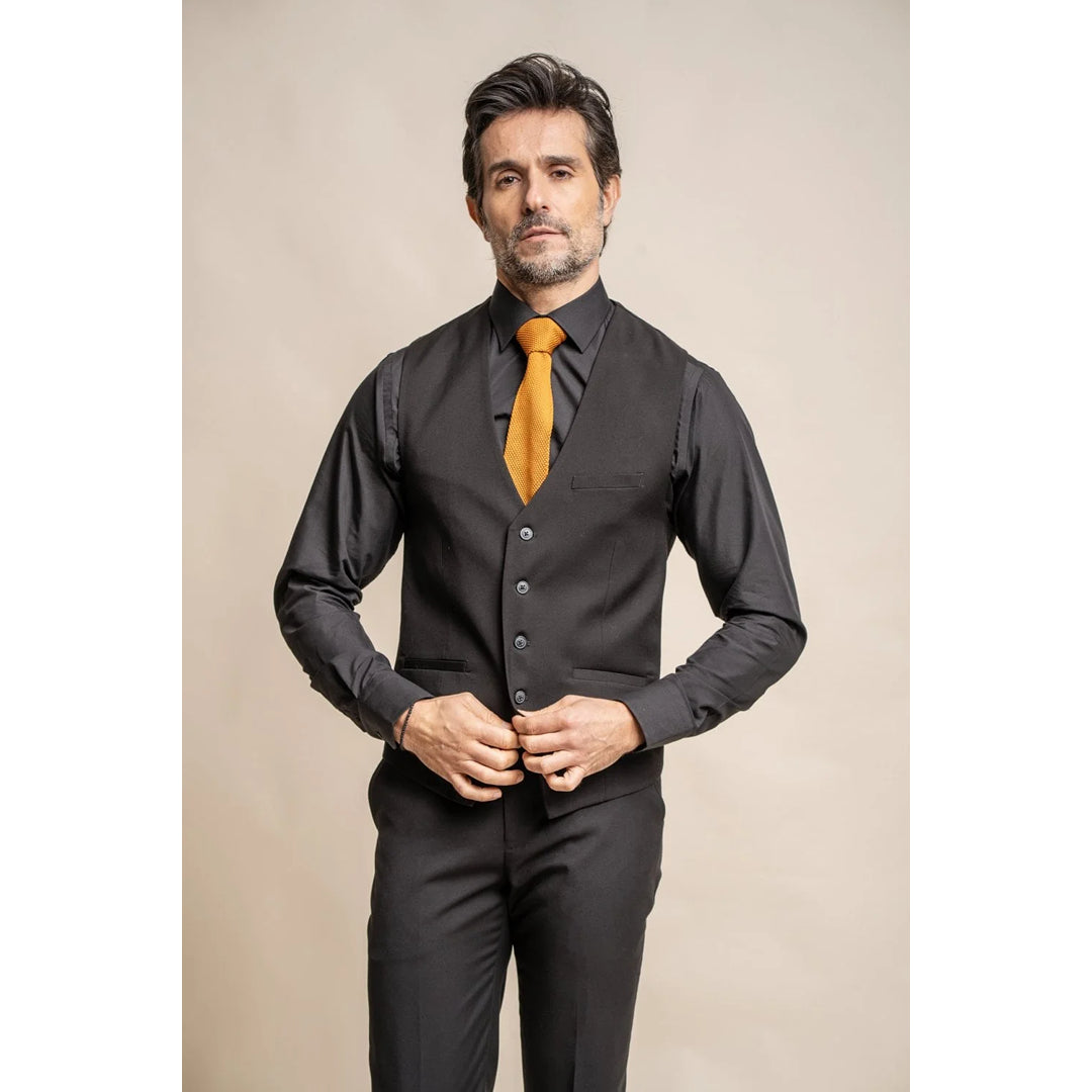 Today Only Marco - Men's Classic Black Waistcoat