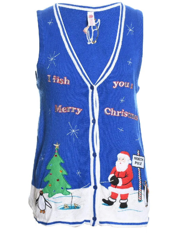 Unmissable Offer Santa Claus Christmas Sweater Vest - S