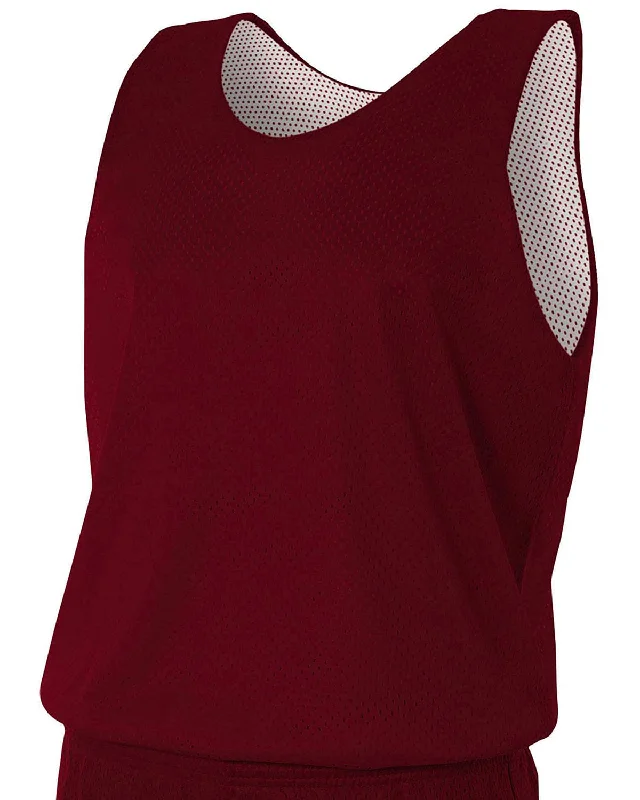 Discount Mania A4 Men's Reversible Mesh Tank | Cardinal/ White
