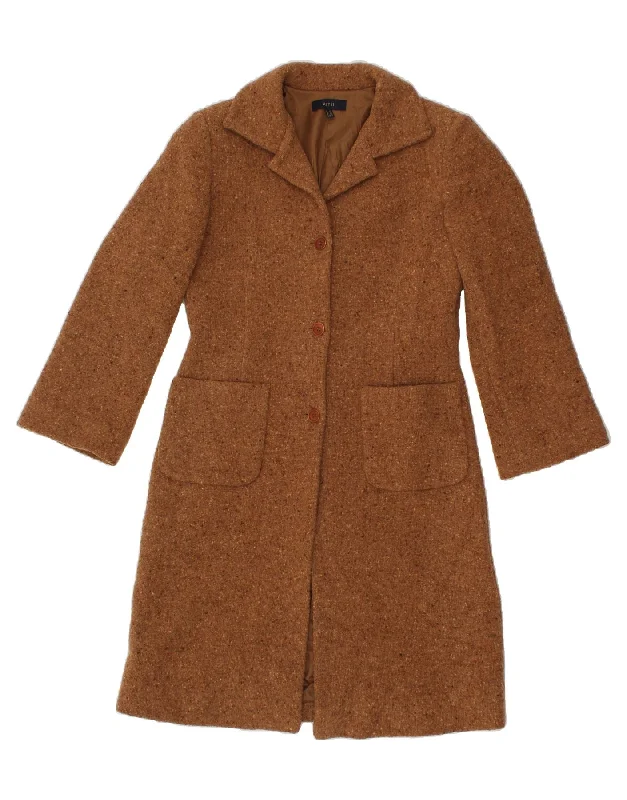 Weekend Bargains to Enjoy ALYSI Womens Overcoat IT 42 Medium Brown Flecked Wool
