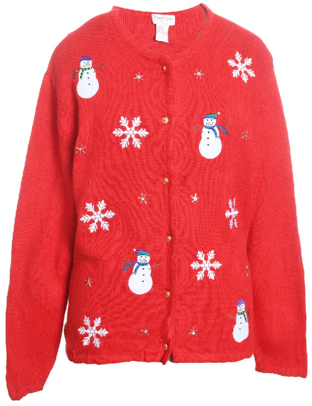 Weekend Extravaganza: Shop Now Snowman Christmas Cardigan - L