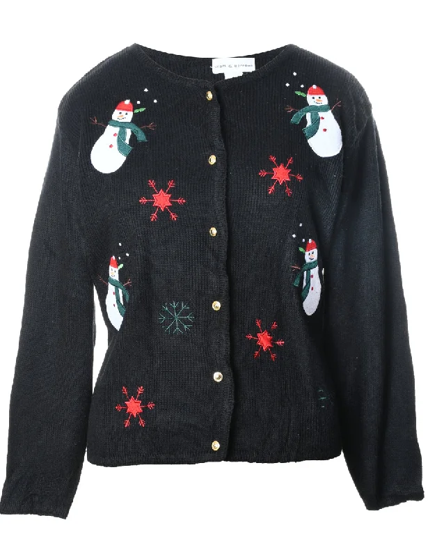 Weekend Discounts to Love Snowman Christmas Cardigan - M