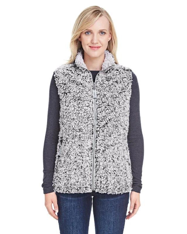 Weekend Bargains Await You J America Ladies Epic Sherpa Vest | Black Heather