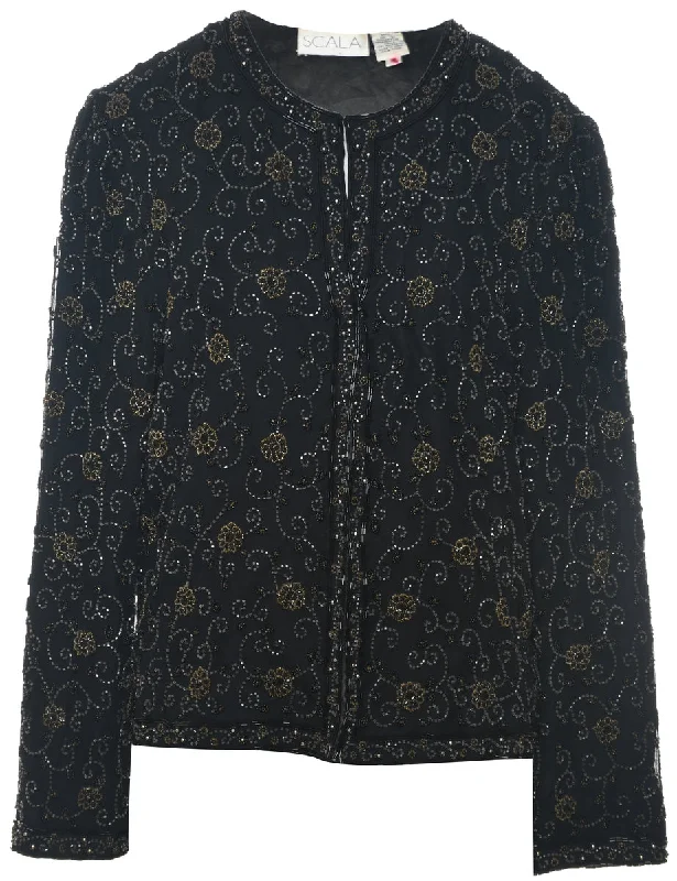 Final Offer Silk Beaded Evening Jacket - M