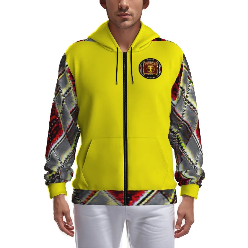 Instant Savings Yahuah Logo 02-02 Men's Designer Full Zip Hoodie
