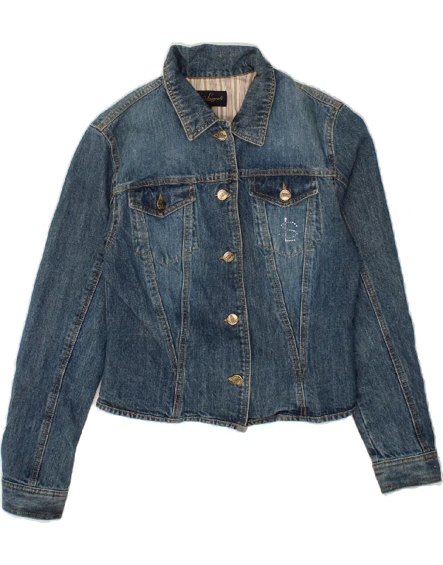 Final Offer LUISA SPAGNOLI Womens Denim Jacket IT 44 Medium Blue Cotton