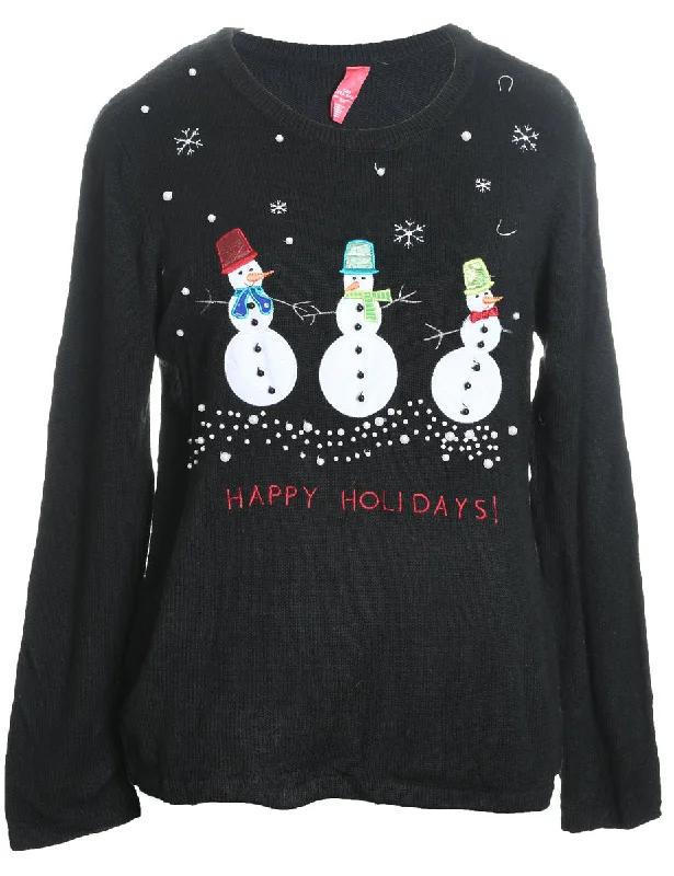 Low Cost Snowman Christmas Jumper - L