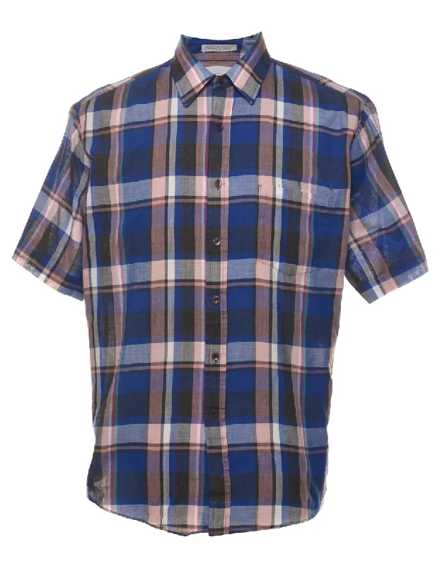 Weekend Bargains Await You Short Sleeve Checked Shirt - L