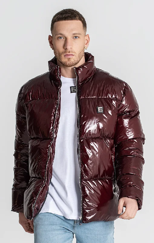 Low Cost Burgundy Alien Puffer Jacket