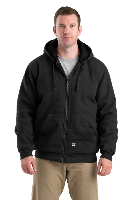 Weekend Discounts to Relish Berne Mens Black Cotton Blend Highland Insulated Zip Hooded Sweatshirt Weekend Discounts to Relish Berne Mens Black Cotton Blend Highland Insulated Zip Hooded Sweatshirt