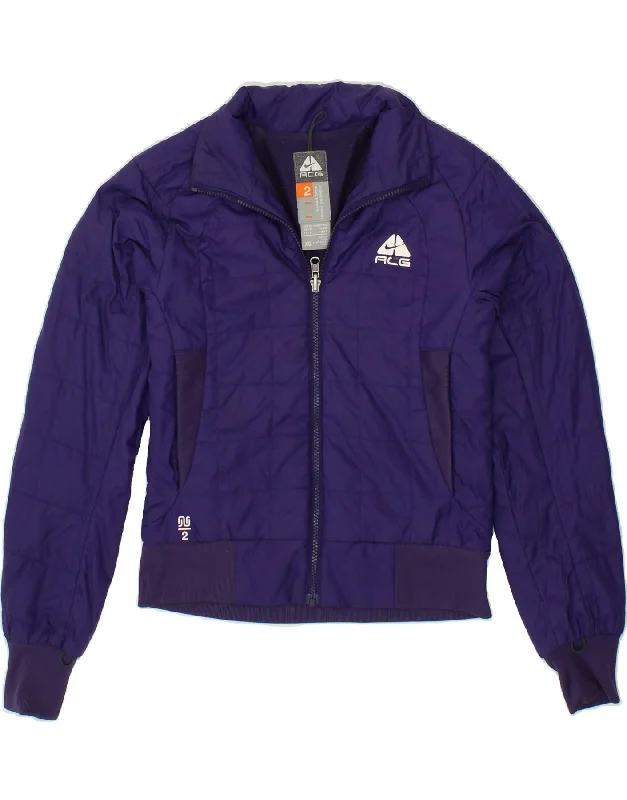 Savings Soar This Weekend NIKE Womens Padded Jacket UK 6/8 XS Blue Polyester