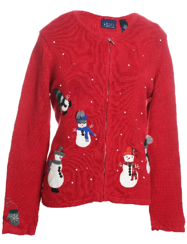 Weekend Specials to Grab Snowman Christmas Cardigan - M