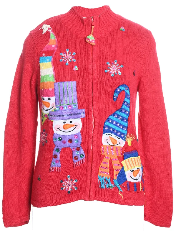 Weekend Specials to Love Snowman Christmas Cardigan - M