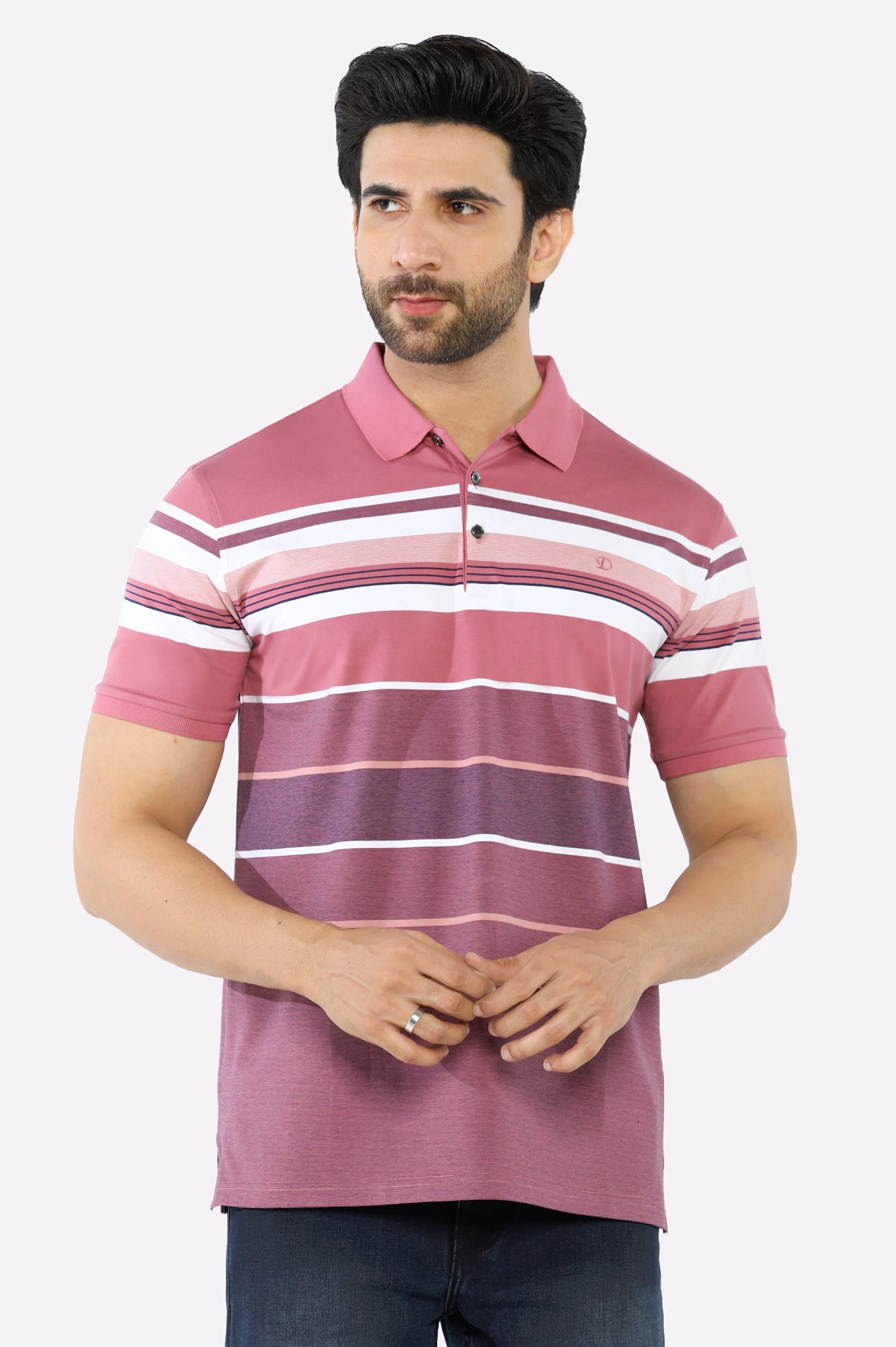 Crazy Deal Pink Yarn Dyed Polo