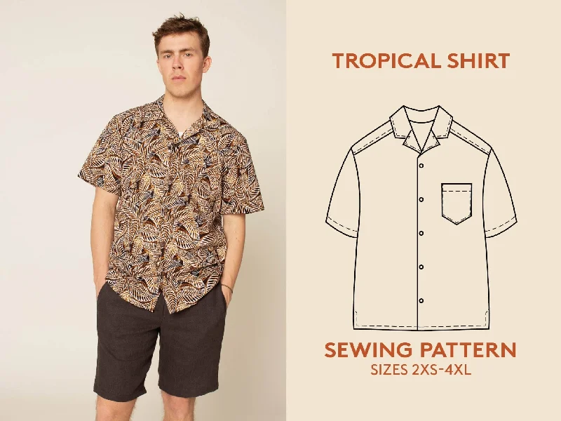 Weekend Deal Tropical Shirt Mens Paper Pattern - Wardrobe by Me