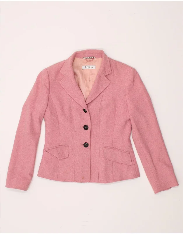 Special Offer MARELLA Womens 3 Button Blazer Jacket UK 8 Small  Pink Wool