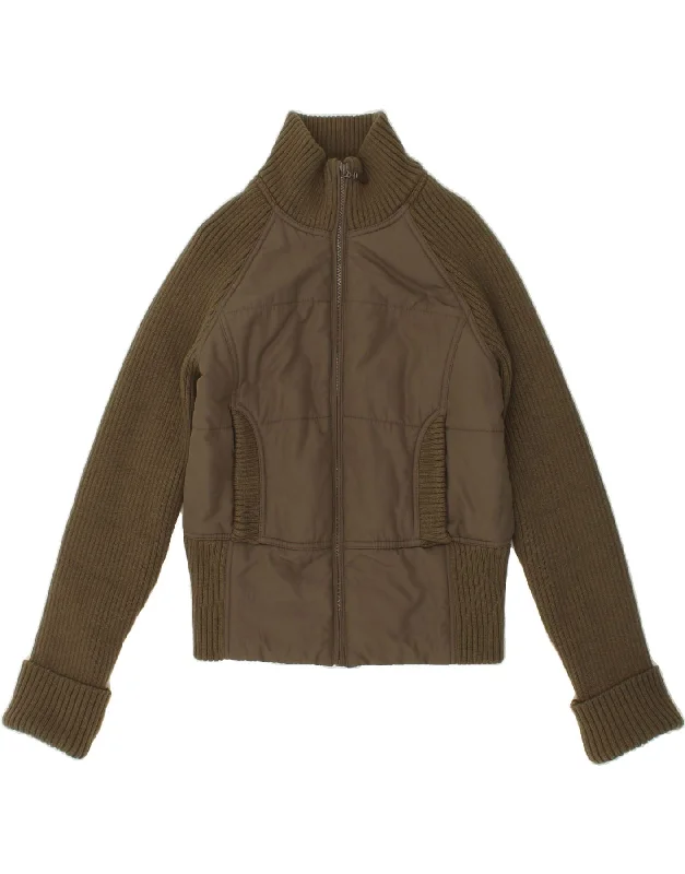 Can't Beat MEXX Womens Bomber Jacket UK 12 Medium  Khaki Polyester