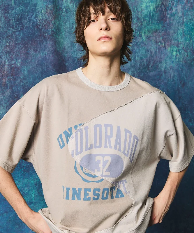 Limited Offer Wave Cut Docking Logo Print Prime-Over Crew Neck T-shirt