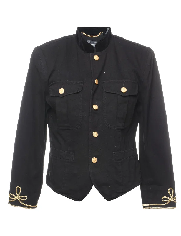 Steals and Deals Single Breasted Black Denim Jacket - M
