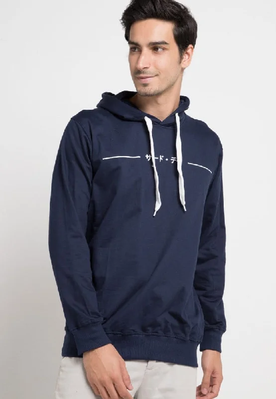 Instant Deal MO118D hoodies katakana single line nv Hoodie Navy
