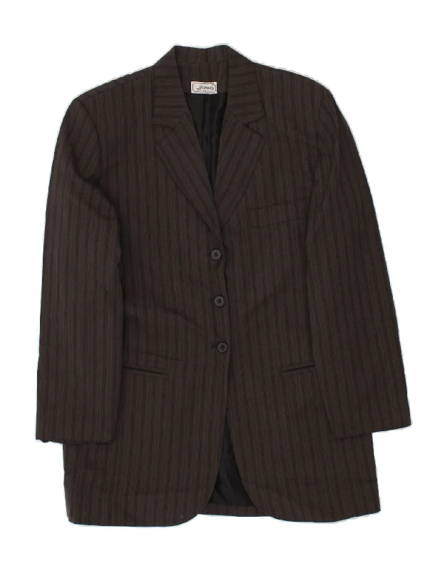 Weekend Deals That Thrill HENNES Womens 3 Button Blazer Jacket EU 38 Medium Grey Striped Polyester Weekend Deals That Thrill HENNES Womens 3 Button Blazer Jacket EU 38 Medium Grey Striped Polyester