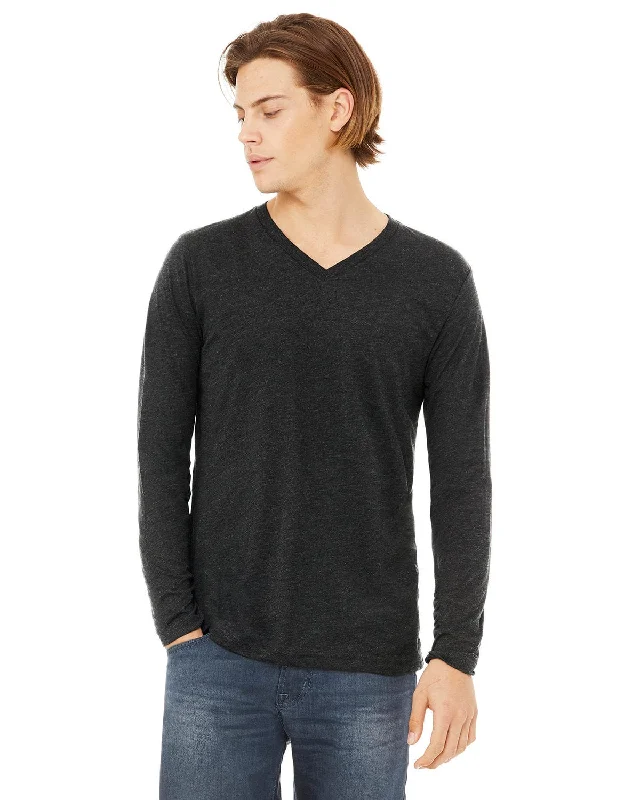 Hot Buy Bella+Canvas Long Sleeve V-Neck T-Shirt | Char-black Trib