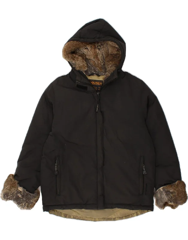 Weekend Deals That Excite WOOLRICH Womens Hooded Padded Jacket UK 14 Medium Grey