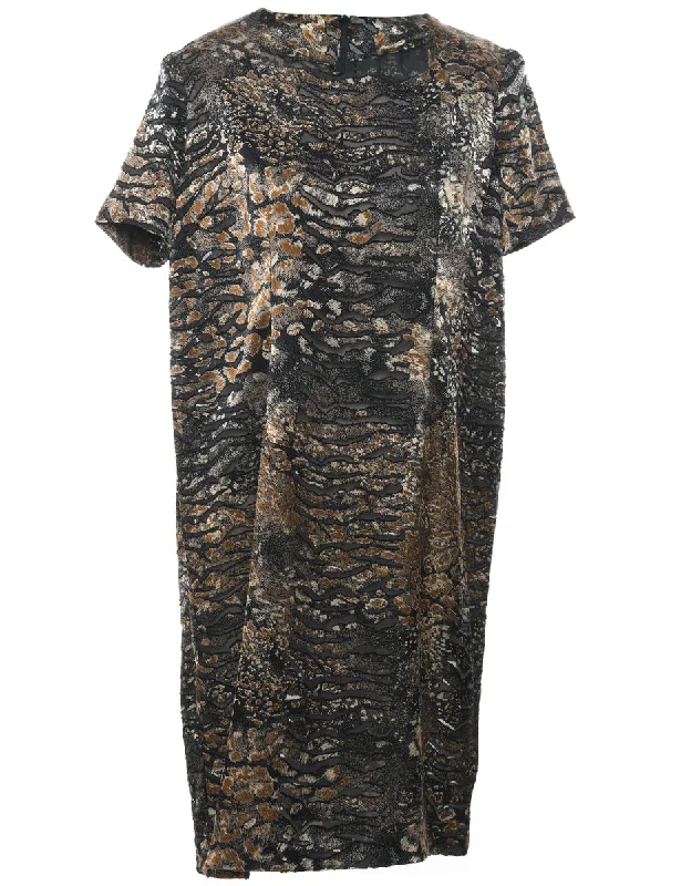 Hot Buy Snakeskin Finish Shift Dress - L