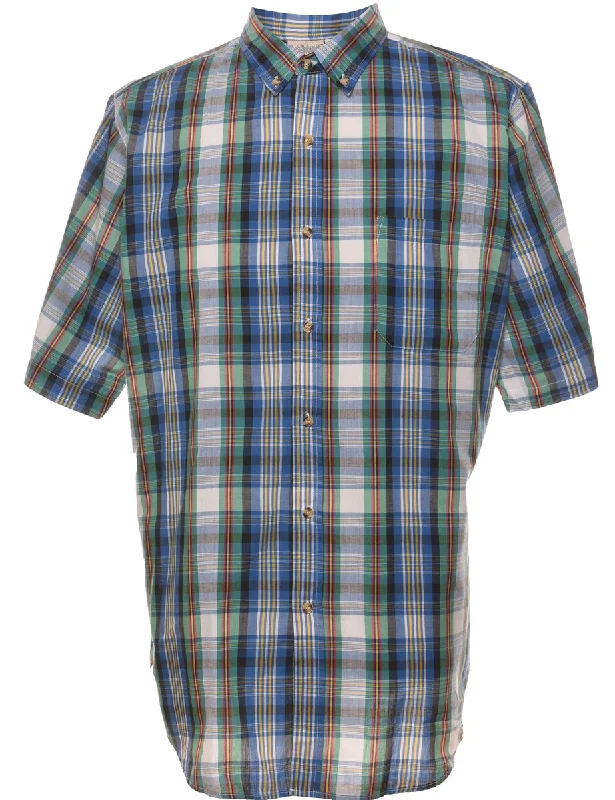 Weekend Deals to Make You Happy Short Sleeve Checked Shirt - L